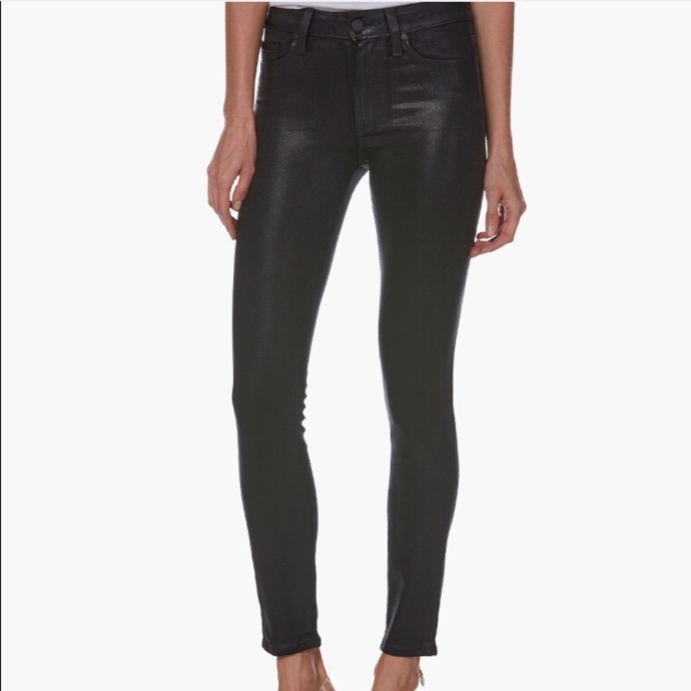 Paige black fog luxe coating jeans